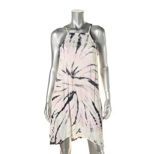 Vintage Havana Womens Ivory Chiffon Tie-Dye Spaghe
